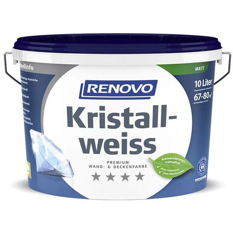 Renovo Premium Wand- und Deckenfarbe Kristallweiss matt 10,0 Ltr.