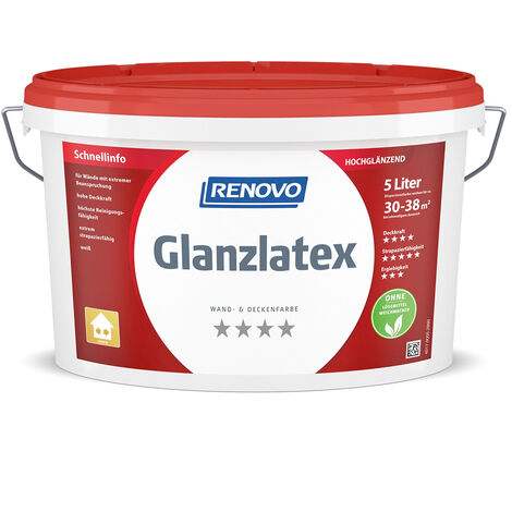 Renovo Wand- und Deckenfarbe Glanzlatex weiß 5,0 Ltr.