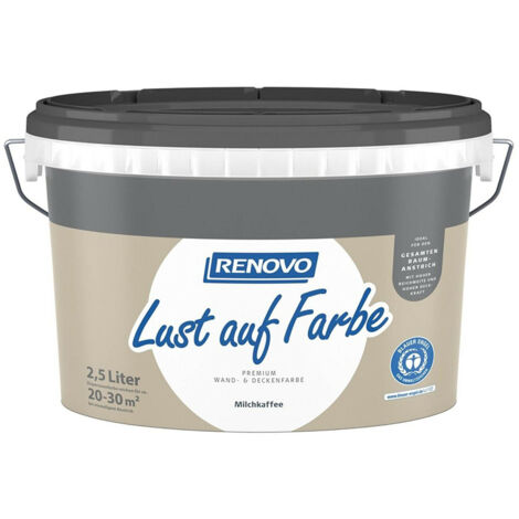 Renovo Wand-und Deckenfarbe Lust auf Farbe matt 2,5 Ltr. Milchkaffee