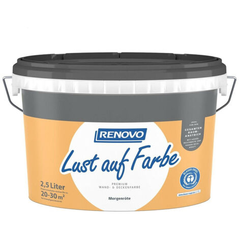 Renovo Wand- und Deckenfarbe Lust auf Farbe matt 2,5 Ltr. Morgenröte