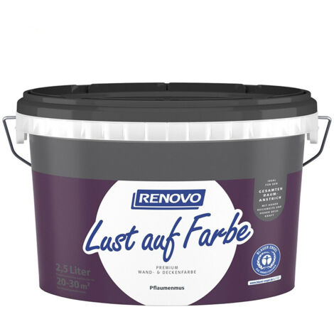 Renovo Wand-und Deckenfarbe Lust auf Farbe matt 2,5 Ltr. Pflaumenmus