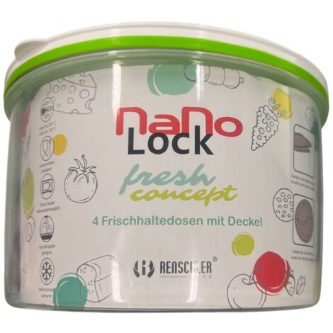 RENSCHLER - 4 CONTENITORI PER ALIMENTI CON COPERCHIO IN PLASTICA ERMETICI