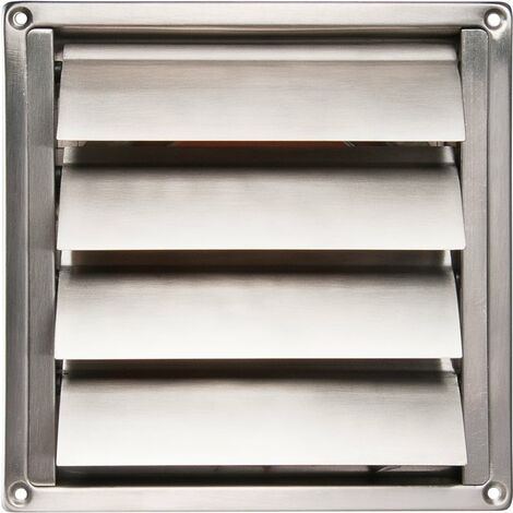 Renson – Grille aération VMC inox carrée 125mm – Fixation à vis ou ailettes – Débit 8,4 m³/h pour ventilation efficace - tre125