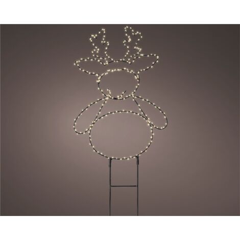 Rentier aus Metall mit 280 externen LEDs, H47 cm, schwarze Farbe ...