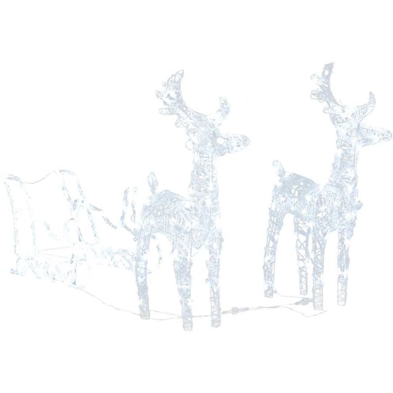 Vidaxl Rentiere & Schlitten Weihnachtsdekoration 160 Leds 130 Cm Acryl