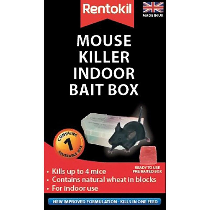 Mouse Killer Indoor Bait Box - Single - PSM81 - Rentokil