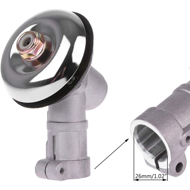 Renvoi d'angle Debroussailleuse Universelle, Tête de Débroussailleuse ,Tête de Gear Rond de 9 Dents pour Coupe Herbe/Tronconneuse, Boîte de Vitesse