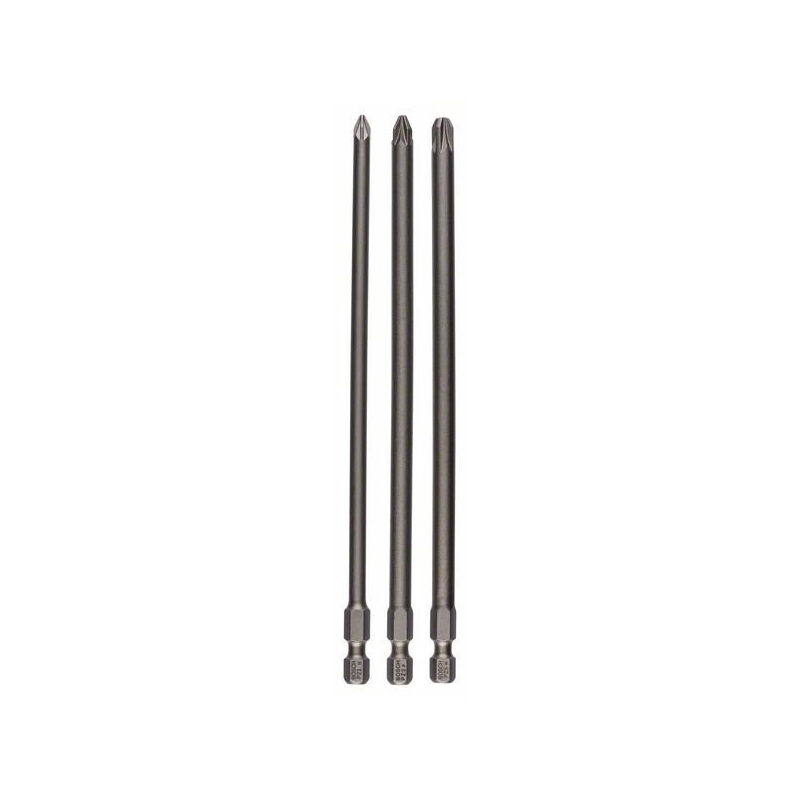 Lebeurre - Pack 3 Embouts de vissage extra-dure PZ1 PZ2 PZ3 longueur 152 mm - 2607001762 - Bosch
