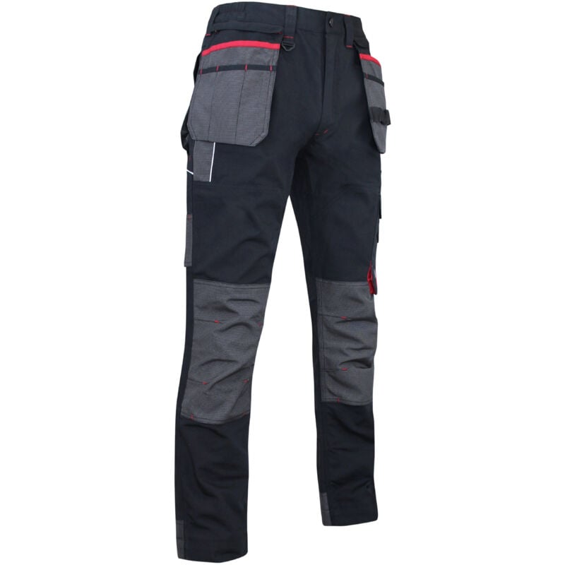 Lebeurre - Pantalon lma 1378 minerai taille 52 noir avec poches outils amovibles et poches genouillères