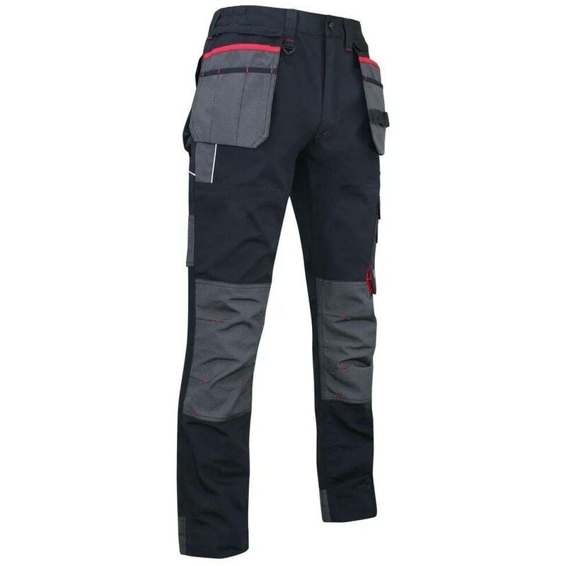 pantalon de travail à genouillères multi poches lma minerai noir 38 - noir