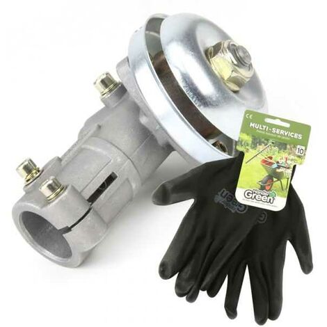 Renvoi d'angle pour débroussailleuse 9 dents + gants multi-services