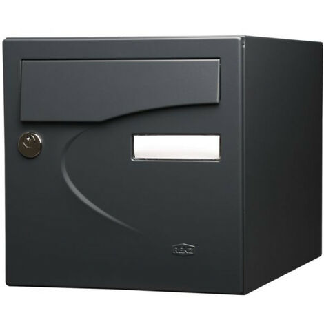 Renz – Boîte aux lettres 1 porte en acier galvanisé gris anthracite RAL 7016 – Serrure haute sécurité – Installation murale facile