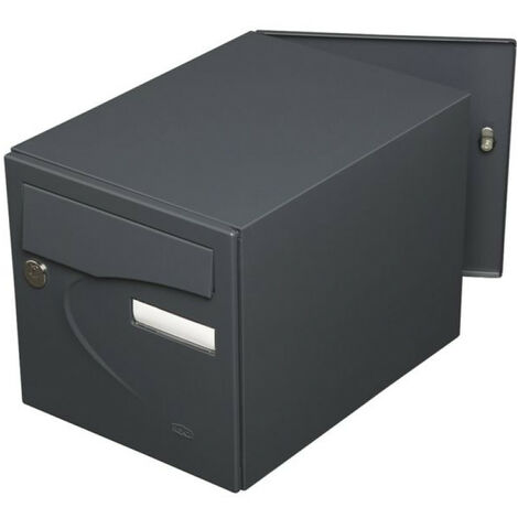 Renz – Boîte aux lettres double porte en acier galvanisé thermolaqué – Finition gris anthracite – Résistance aux intempéries – Installation rapide