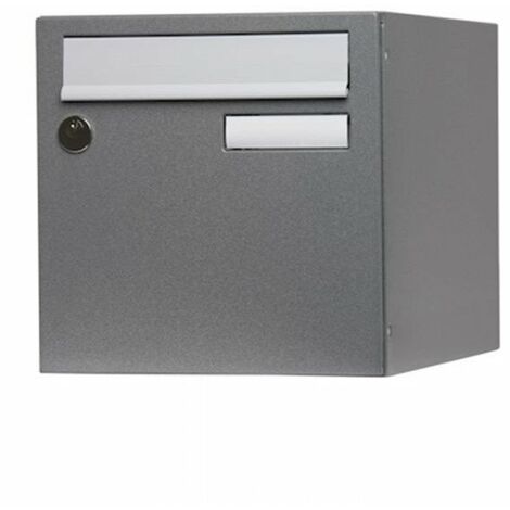 Renz – Boîte aux lettres normalisée en acier gris – Double accès pour facteur et résident – Conforme norme PTT – Sécurité avec serrure haute qualité