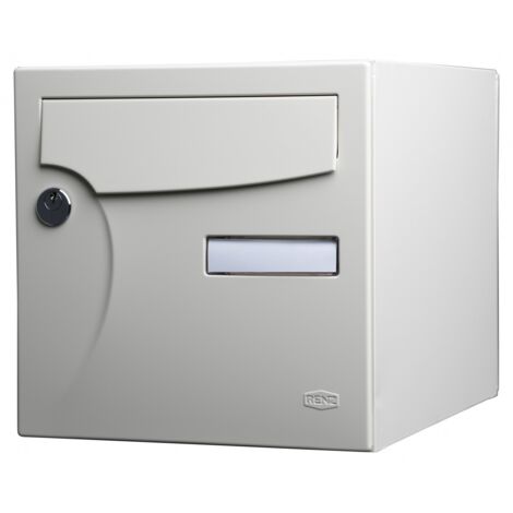 RENZ Standard 1-türiger Außenbriefkasten, Stahl elfenbein glänzend RENZ