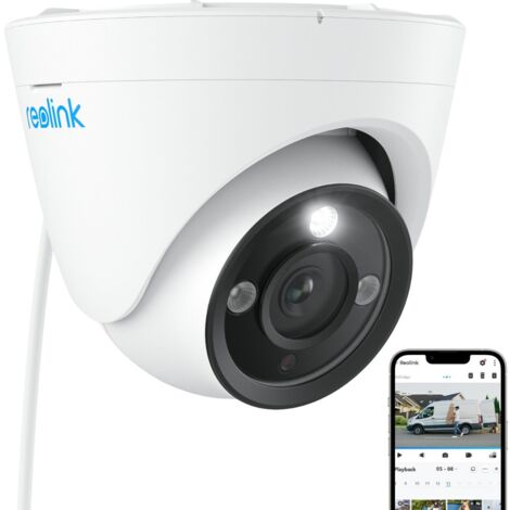 Reolink 12MP Telecamera di sicurezza cupola intelligente PoE, visione notturna a colori, rilevamento di persone/veicoli, RLC-1224A