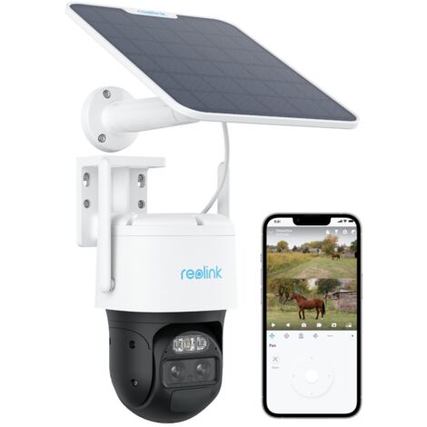 Reolink 2K 4MP 4G LTE Dual-Objektiv Überwachungskamera mit Auto-Zoom und Tracking, Weitwinkelobjektiv & Teleobjektiv, mit Solarpanel