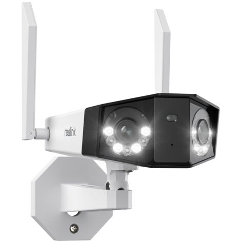 Reolink 2K 4MP Überwachungskamera Aussen mit Scheinwerfer Alarm, 180° Ultra-Weitwinkel, Farbnachtsicht, Personen- / Fahrzeug/Haustiererkennung, 2,4/5 GHz WiFi, IP66, 2-Wege-Audio, Duo 2 WiFi