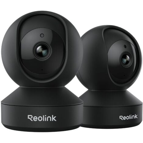 Reolink 2K＋ 5MP PTZ Caméra Surveillance 2,4/5GHz WiFi Interieur, Zoom 3X, Audio Bidirectionnel pour Bébé et Animal, Détection de Mouvement & Alertes, Vision Nocturne, E1 Zoom, Noir, 2 Pack