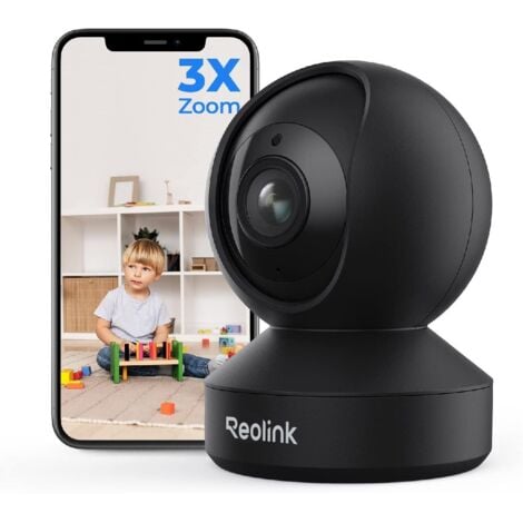 Reolink 2K＋ 5MP PTZ Caméra Surveillance 2,4/5GHz WiFi Interieur, Zoom 3X, Audio Bidirectionnel pour Bébé et Animal, Détection de Mouvement & Alertes, Vision Nocturne, Noir