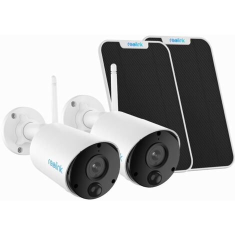Reolink 3MP Caméra Surveillance WiFi sans Fil sur Batterie, Vision Nocturne, Audio Bidirectionnel, Détection Personne, Argus eco +Panneau Solaire, 2 Pack