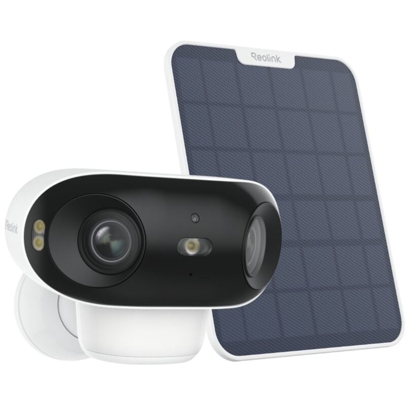 Reolink 4K 8MP Camera Surveillance 2.4/5 Ghz WiFi 6 Exterieure, 180° Vue, Vision Nocturne ColorX, Détection Intelligente, +Panneau Solaire