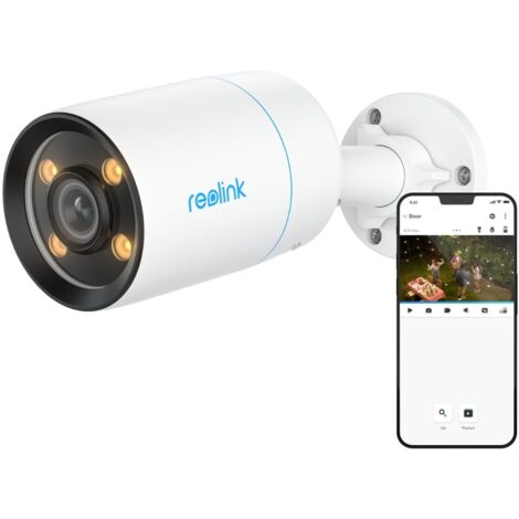 Reolink 4K 8MP PoE Überwachungskamera Aussen, Echte Vollfarb-Nachtsicht, F1.0 Superblende, 3000K Warmlicht, Personen-/Fahrzeug-/Haustiererkennung