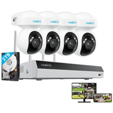 Reolink 4K 8MP WLAN Überwachungskamera Set Outdoor, 4X 8MP 2.4/5GHz WiFi PT Überwachungskamera+12CH WFi 6 NVR mit 2TB HDD, Intelligente Erkennung, Nachtsicht, 24/7 Schutz