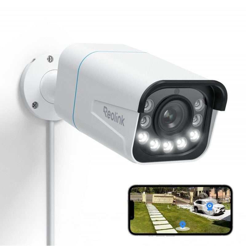 Reolink - 4K Caméra Surveillance Extérieure PoE, Zoom 5X, Vision Nocturne en Couleur, Audio Bidirectionnel, Détection de Personne/Véhicule, Alerte de