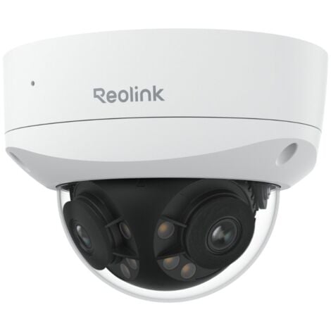 Reolink 4K Caméra de surveillance PoE anti-vandalisme IK10 avec panorama à 180°, Caméra de sécurité PoE série Duo