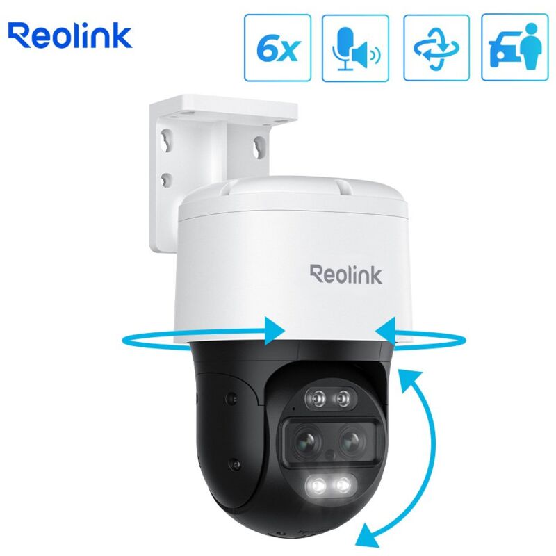 Reolink - 4K 8MP ptz Caméra Extérieur PoE,Double Objectif,Zoom Hybride 6X,Suivi Automatique,Vision Nocturne en Couleur,Détection de