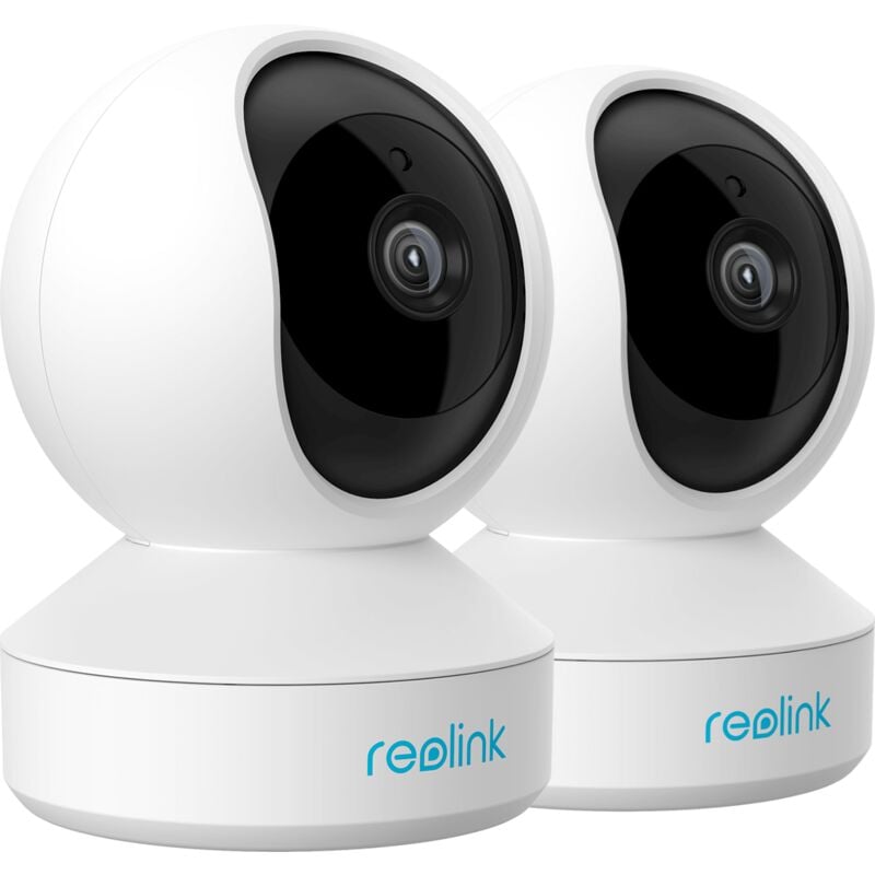 Reolink Caméra de Surveillance WiFi 2K 4MP, Pan&Tilt pour bébé, Audio Bidirectionnel, Détection de Mouvement, Vision Nocturne IR, E1 Pro 2 pièces