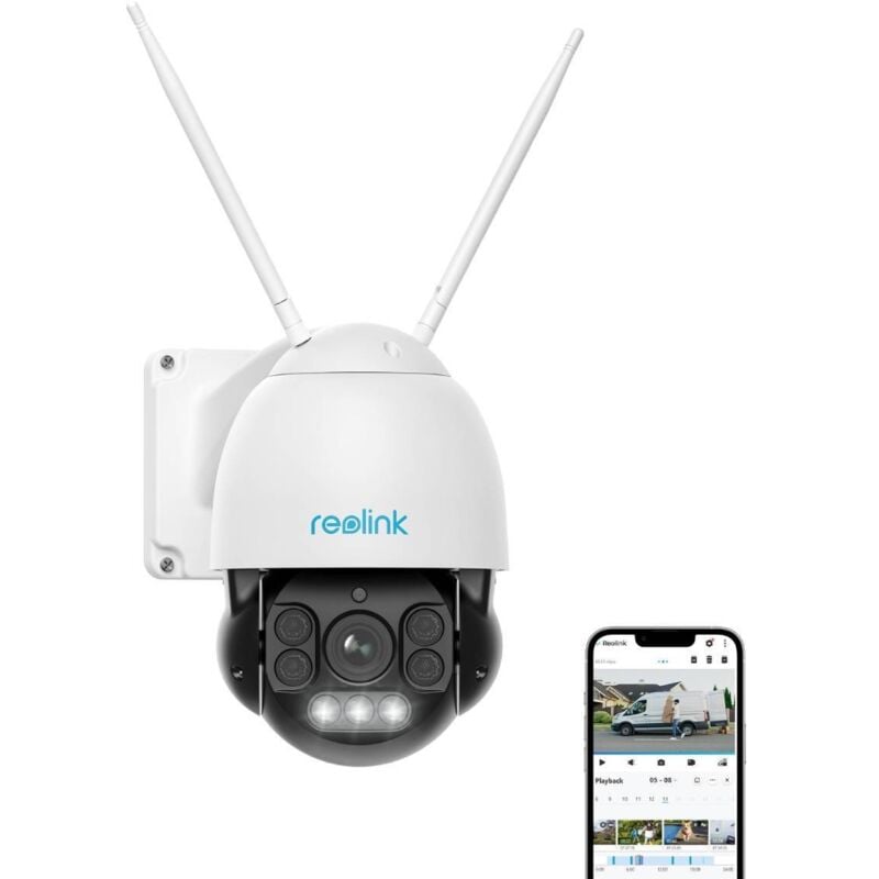 Reolink - 2K+ 5MP Caméra Surveillance WiFi 2,4/ 5 GHz ptz, Zoom Optique 5X, Vue à 360°, Suivi Auto, Détection Intelligente, Vision Nocturne en