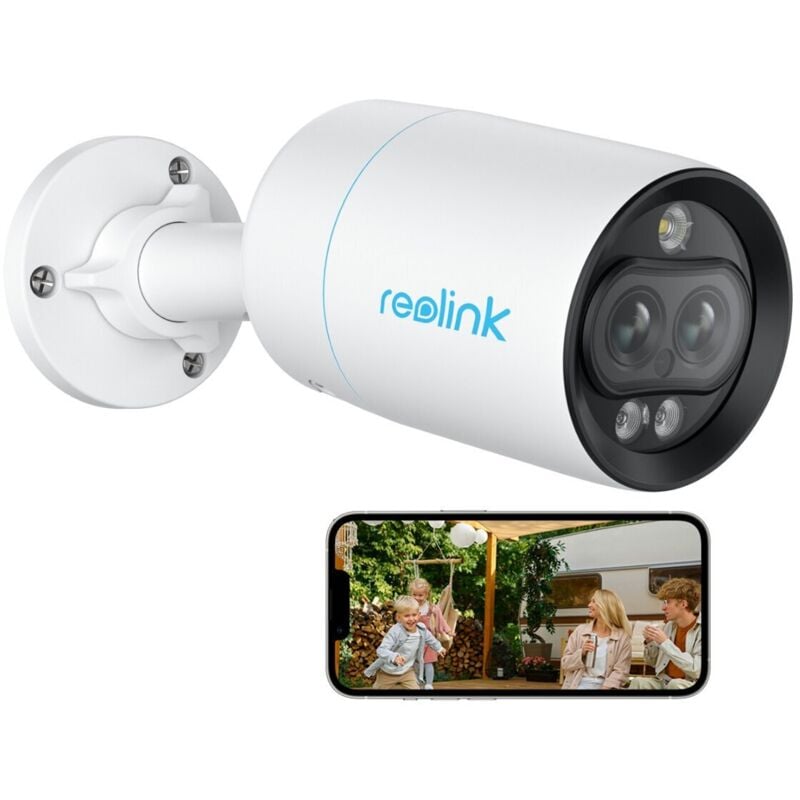 4K 8MP Caméra Surveillance Extérieure PoE, Double Objectif et Double Vue, Vue à grand angle & rapprochée, Détection Intelligente, Vision Nocturne