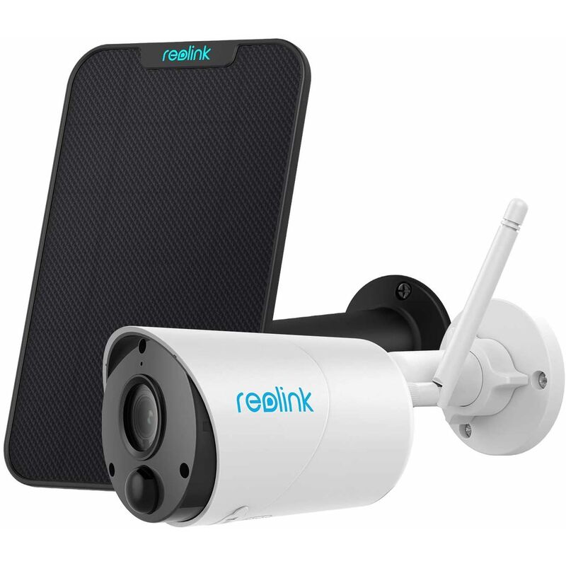 Caméra de Sécurité sur Batterie Solaire 1080P WiFi sans Fil Audio Bidirectionnel, Kit Argus Eco avec Panneau Solaire Blanc - Reolink