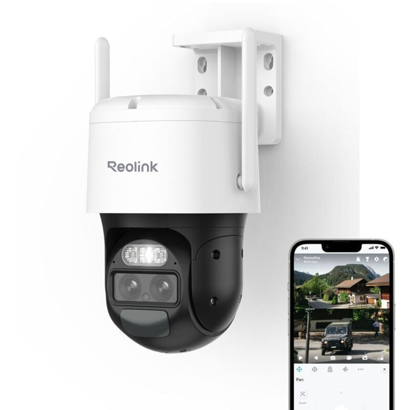 Caméra de Surveillance 2K 4MP WiFi batterie, intelligente Auto Suivi Zoom 6X, Deux Objectif, Projecteur - Reolink