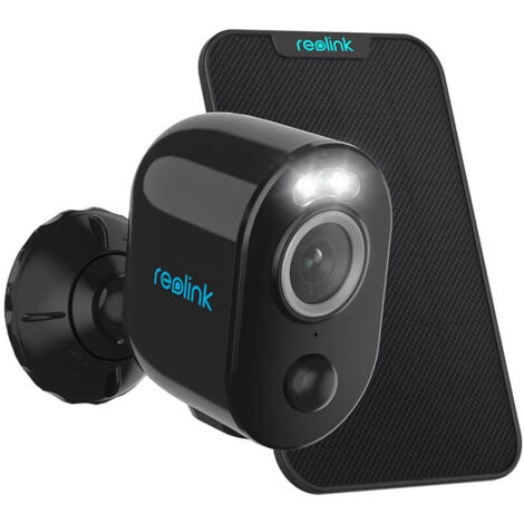 Reolink Caméra de Sécurité 4MP WiFi sans Fil sur Batterie avec Projecteur LED,WiFi Double Bande, Argus 3 Pro avec Panneau Solaire Noir