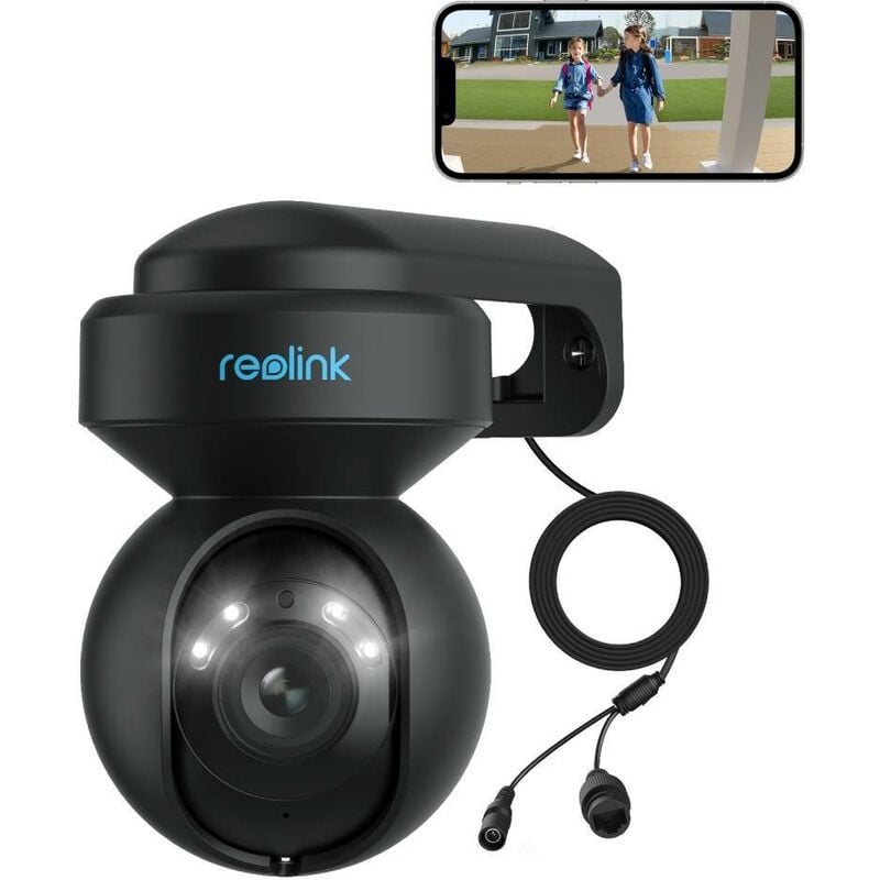 Caméra de Surveillance 2K+ 5MP 2.4/5 GHz WiFi Extérieur,Pan/Tilt,Zoom optique 3X,Vision nocturne couleur, Noir, e Series E540 - Reolink