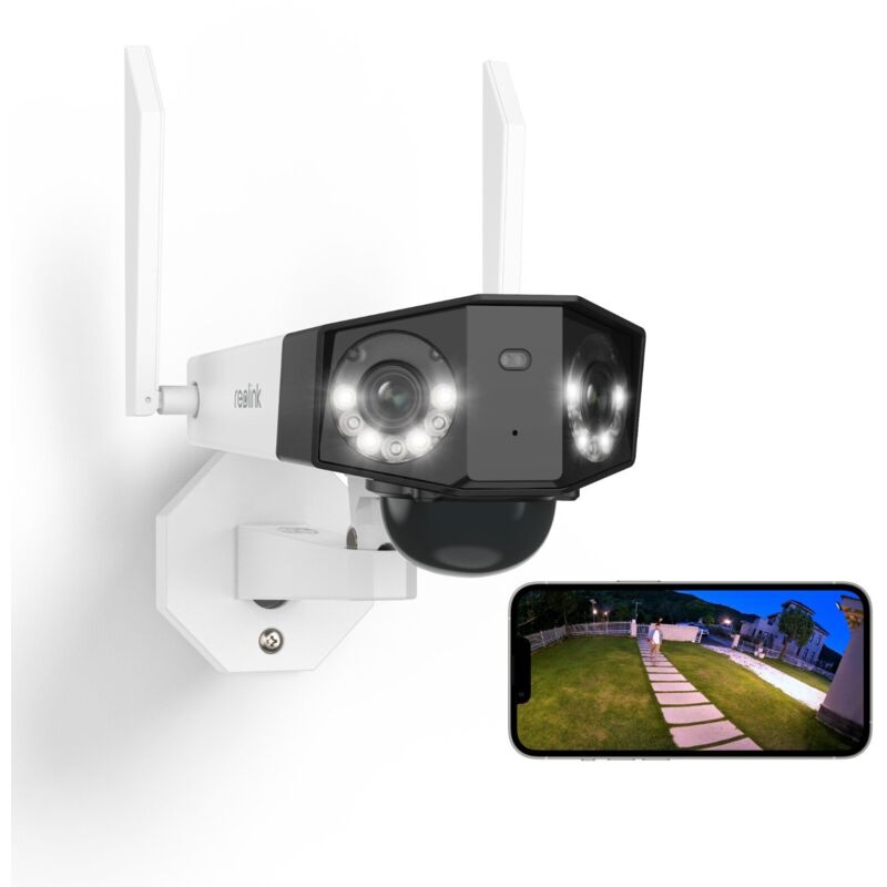 Reolink - Caméra de Surveillance 3K 6MP 2.4/5GHz WiFi batterie sans fil, Deux Objectif de 180° Angle, Vision Nocturne Couleur