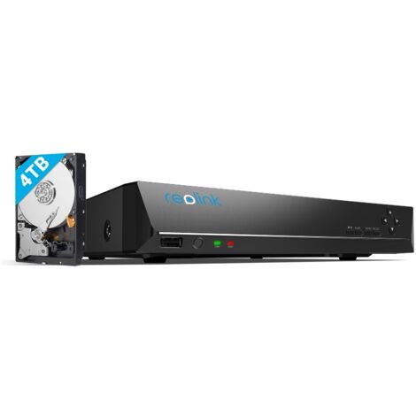Reolink Caméra de Sécurité PoE NVR Enregistreur de Surveillance 16 Canaux à Domicile avec Disque Dur de 3TO Supportez 24h x7j, RLN16-410