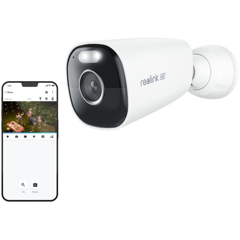 Caméra de Surveillance 4K 8MP 2,4 / 5GHz WiFi Batterie Exterieure, Détection Personne/Véhicule/Animal, Vision Nocturne Couleur - Reolink