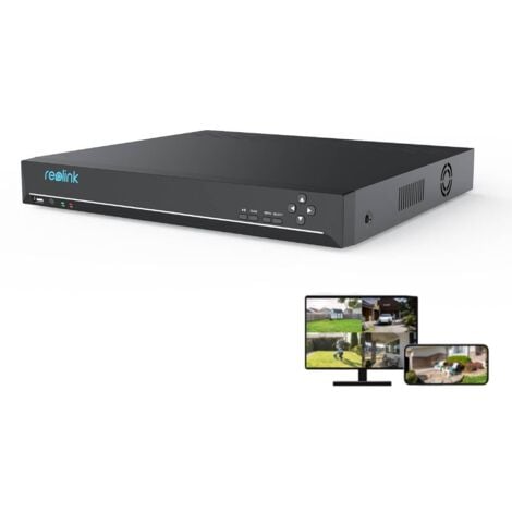 Reolink Caméra de Surveillance NVR à 36 Canaux avec Capacité de Stockage 48 To, 8 Entrées d’alarme/4 Sorties d’alarme, Audio bidirectionnel via NVR