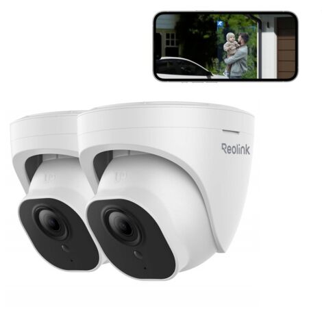 Reolink Caméra de Surveillance PoE 4K/8MP avec Détection de Personne et Véhicule, Vision Nocturne IR, Dôme, RLC-820A 2 Pièces