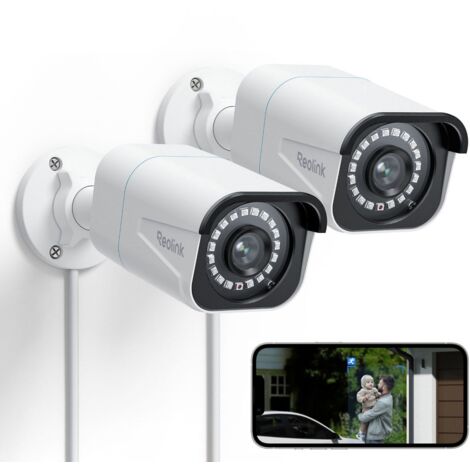 Reolink – Caméra de surveillance PoE 4K 8MP – Détection intelligente personne/véhicule – Vision nocturne 30m – Étanchéité IP66 – Installation rapide