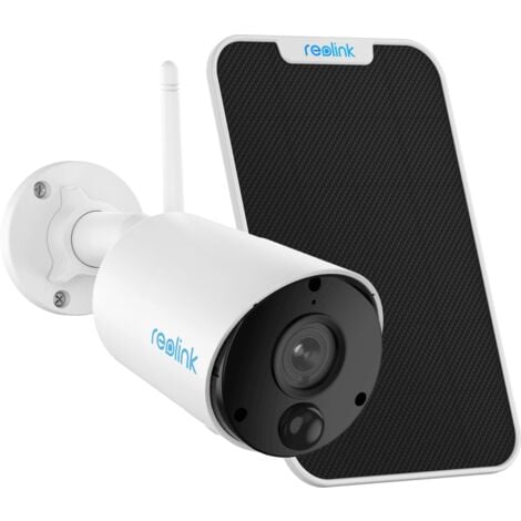 Reolink Caméra de Surveillance sur Batterie Solaire 1080P WiFi sans Fil Audio Bidirectionnel, Kit Argus Eco avec Panneau Solaire Blanc