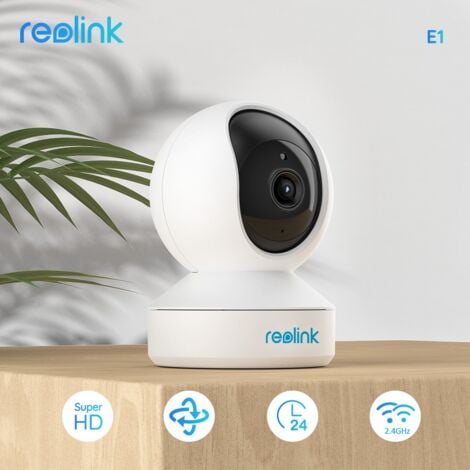 Reolink Caméra de Surveillance WiFi 3MP, Pan et Tilt, Moniteur sans fil pour Bébé Vision Nocturne et Audio Bidirectionnel, E1 Blanc