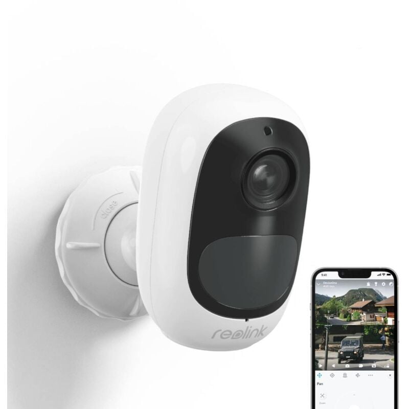 Caméra Surveillance WiFi sans Fil sur Batterie 1080p, Audio Bidirectionnel et Vision Nocturne, Détection Personne/Véhicule, Time Lapse - Reolink
