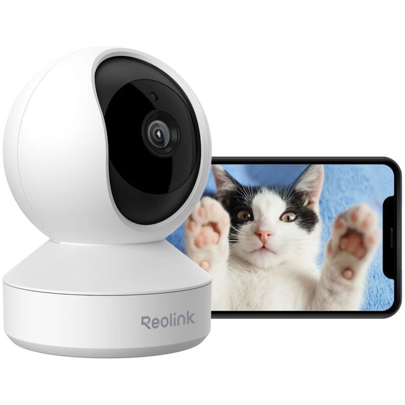 Caméra de Surveillance WiFi 3MP, Pan et Tilt, Moniteur sans fil pour Bébé Vision Nocturne et Audio Bidirectionnel, E1 Blanc - Reolink
