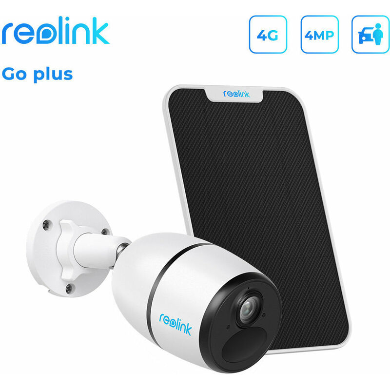 Reolink - Caméra de Surveillance 2K 4MP Batterie 4G/3G lte sans Fil, Detection de Personne et Vehicle, Go Plus avec Panneau Solaire
