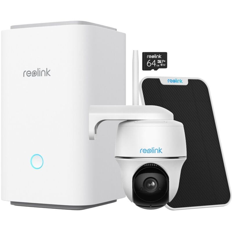 Home Hub avec Argus pt et Panneau Solair Blanc Caméra de Surveillance sans fil 5MP avec Pan&Tilt Vision Nocturne En Couleur - Reolink